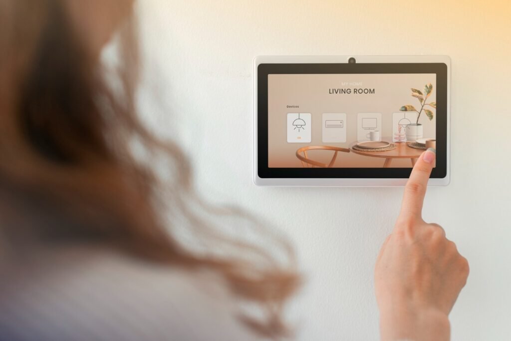Custom smart home website design interface displayed on desktop and mobile devices
